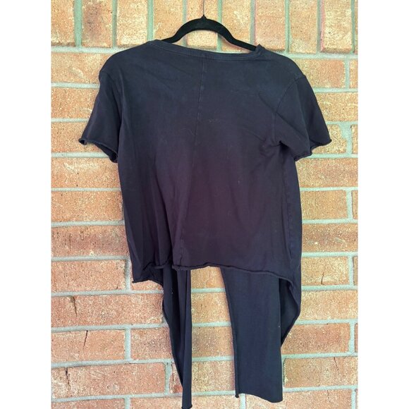 Zara Trafaluc Black "I Am What I Am" Tie-Back T-Shirt S Cotton Blend - Picture 4 of 10